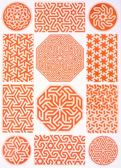 Stucco Decoration: Various Geometric Patterns by Emile Prisse d